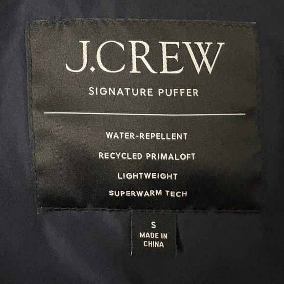 J.Crew Black Quilted Signature Puffer Vest Women’s S PrimaLoft Water Repellent - Picture 11 of 13